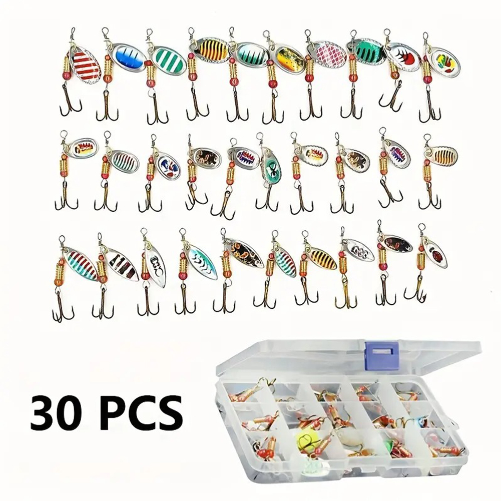 30pcs Metal Spoon Spinner Fish - Fishing Hook Treble review and price