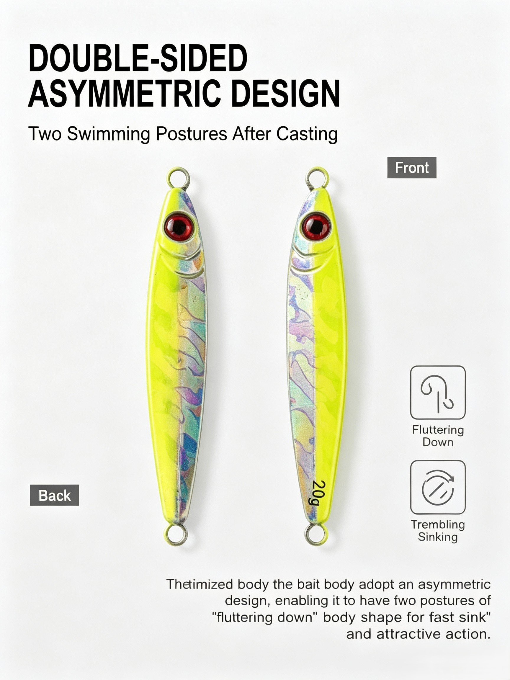 3Pcs Metal Jig Lure Set Asymme - Fishing Hook Treble review and price